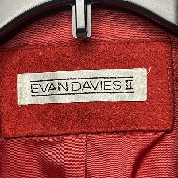 Evan Davies II Red Silky Pig Suede Blazer Jacket For Women 42/22W - Picture 2 of 15